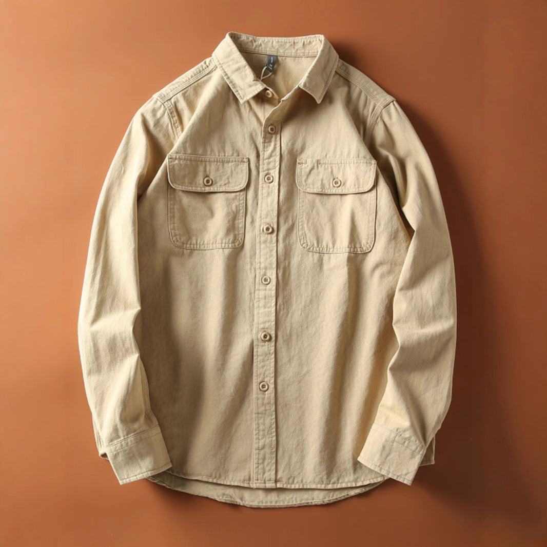 MILHEIR Washed Brushed Long Sleeve Coat