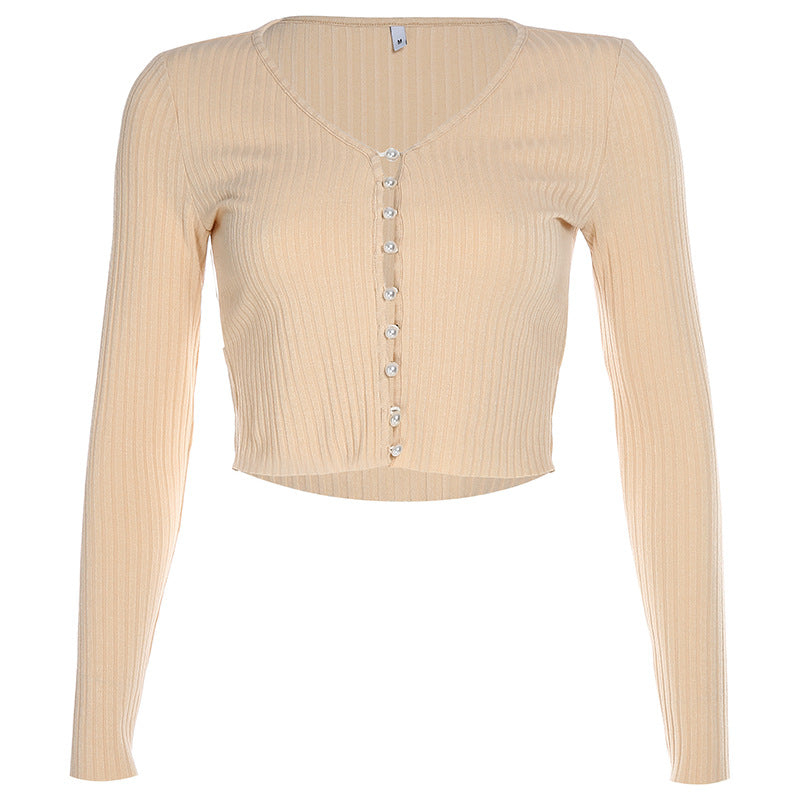 MILHEIR Pearl Button Cardigan Top