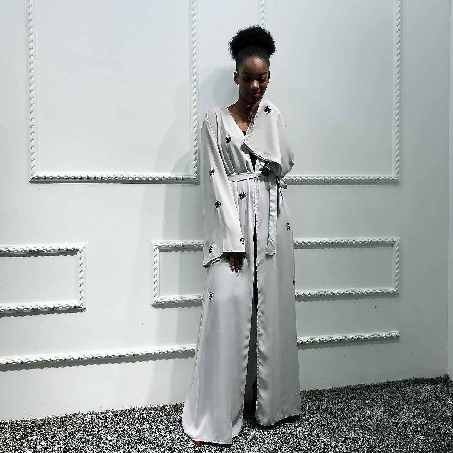 MILHEIR Handmade Embroidered Cardigan Nightgown