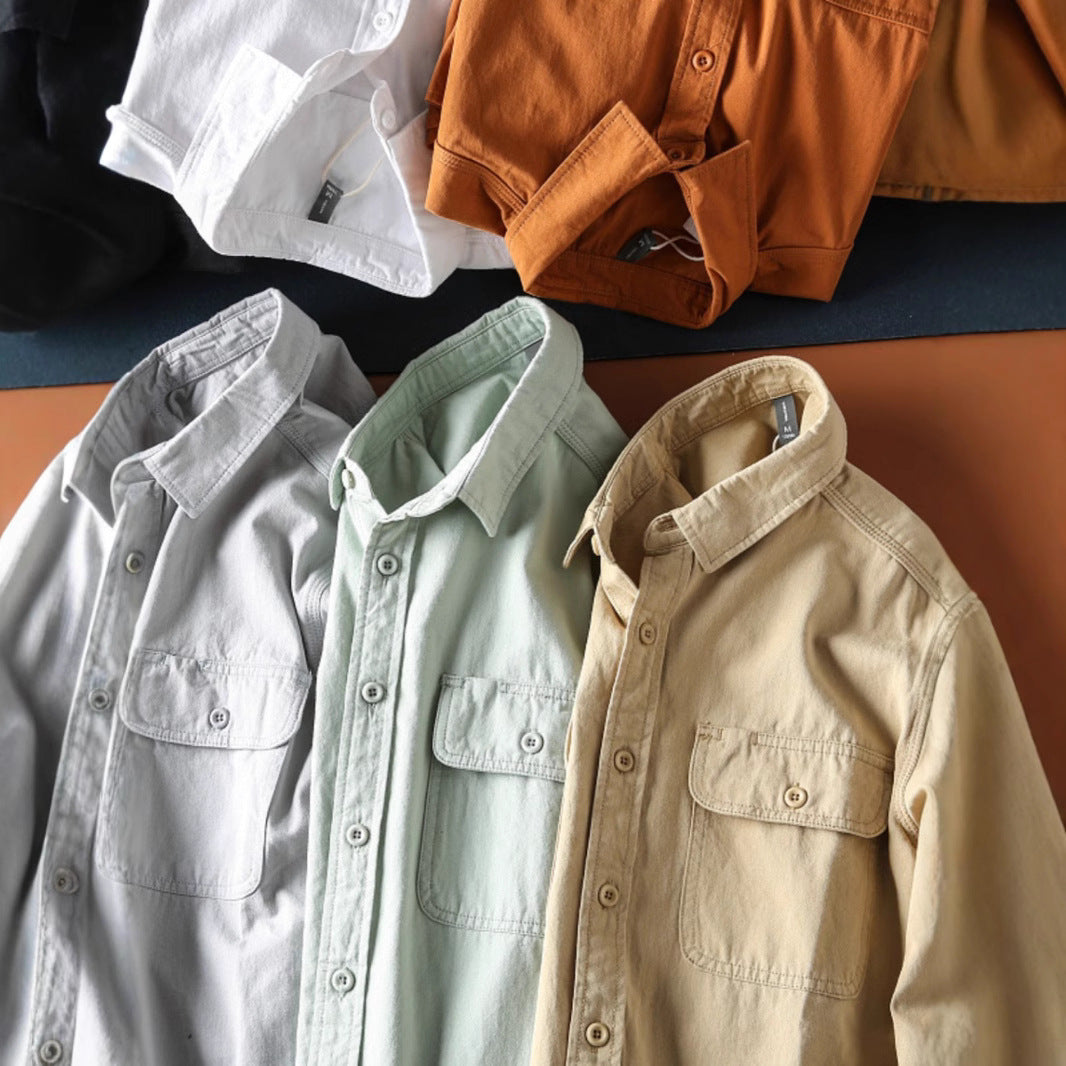 MILHEIR Washed Brushed Long Sleeve Coat