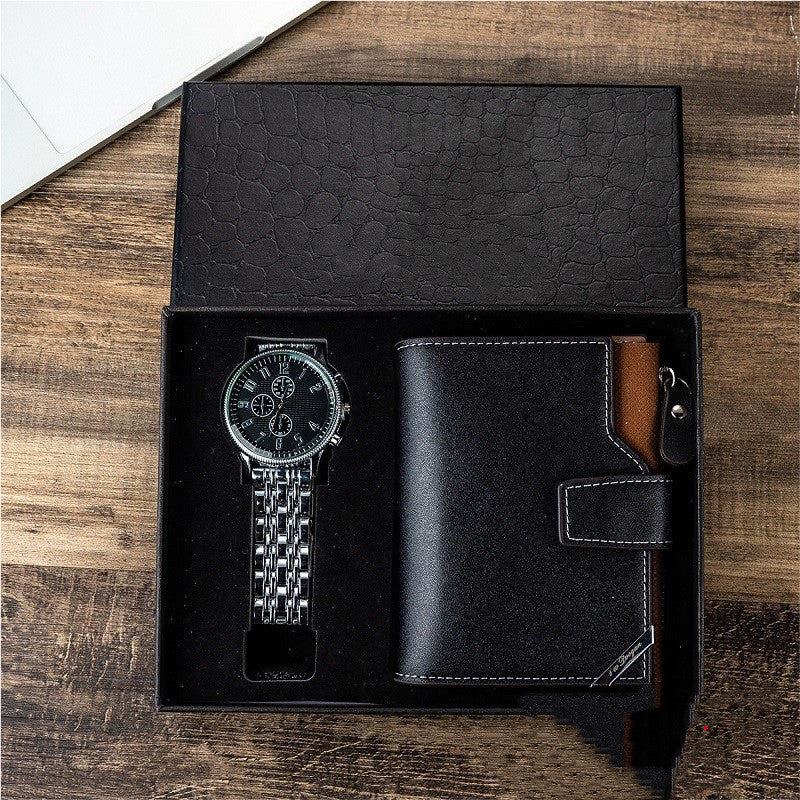 MILHEIR Leather Watch And Wallet Set