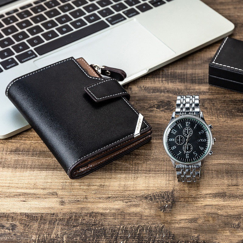 MILHEIR Leather Watch And Wallet Set